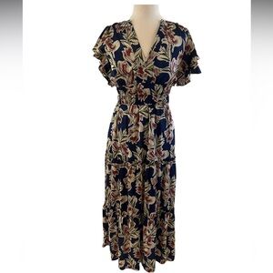 Blue Floral Maxi Dress by Julia Jordan- Size 4 NWT
